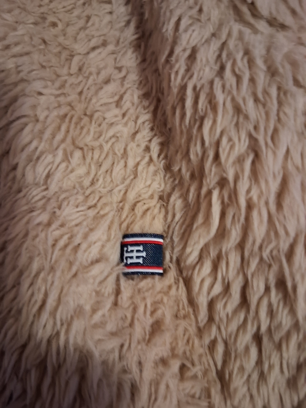 Tommy Hilfiger Womens  Faux Fur Teddy Fleece Vest Beige Full Zip Cozy Soft - Picture 4 of 6